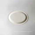 10 inch oval plate bagasse BBQ plate